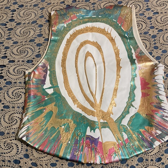 Terry & Toni Vintage 80s Hand Painted Leather Vest - Picture 13 of 14